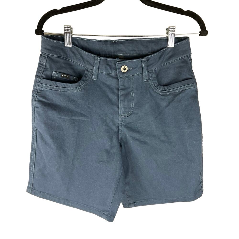 KUHL Women's Kontour Bermuda Hiking Active Shorts navy blue - 8in Inseam  size 8